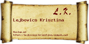 Lejbovics Krisztina névjegykártya